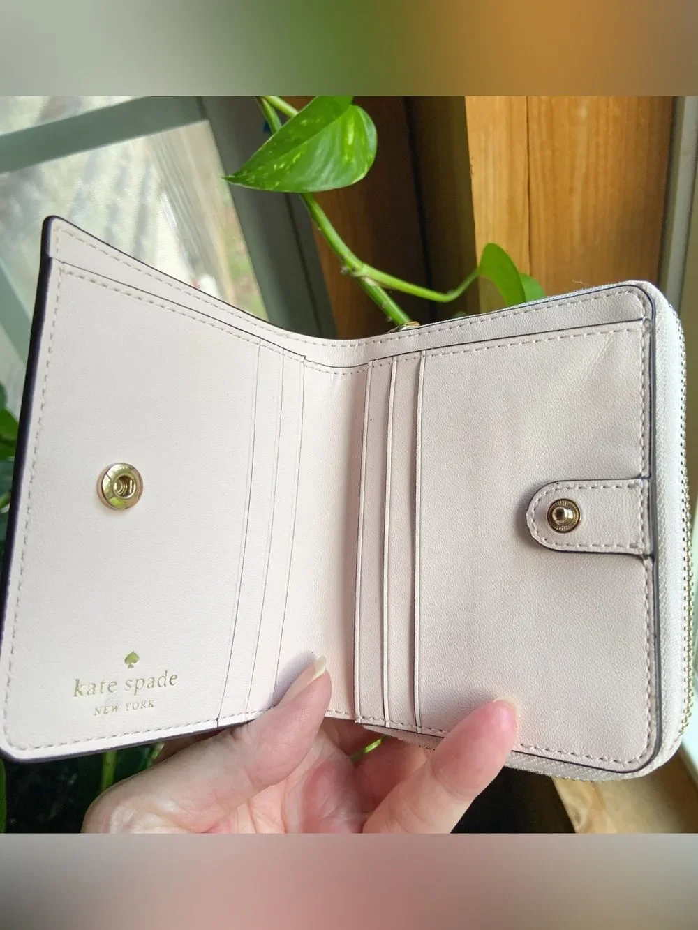 Kate Spade Madison Strawberry Garden Compact Bifold Wallet Whimsical Floral NWOT